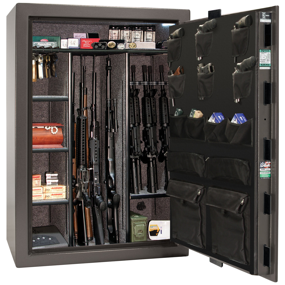 Colonial Series | Level 4 Security | 75 Minute Fire Protection | 35 | DIMENSIONS: 60.5"(H) X 42”(W) X 22"(D*) | Gray Marble | Electronic Lock - open